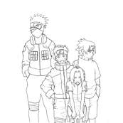 coloriage naruto avec sakura sasuke et kakachi
